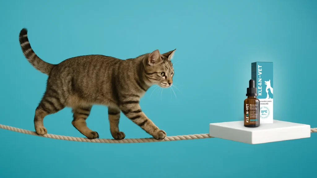 gato cruzando cuerda floja